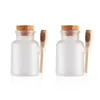 Storage Bottles Bottle Cream Cosmetic Containers With Wooden Spoon Mask Jar Bath Salt Jars Refillable Frosted Seal