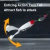 8st Fishing Soft Plastic Lure Twin Tail Grub Mjuka betar Craw Bait 60mm Bassöring Abborre Walleye Freshwater Swimbait Jigging