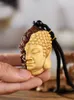 Figurines décoratives Pendent en bois: sculpture angélique de Bouddha représentant la sécurité divine - accessoire exquis pour hommes chinois pour spirituel