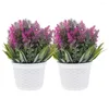 Decorative Flowers Faux Potted Lavender Decorations Party Outdoor Artificial Fake Plants Small Centerpieces Tables