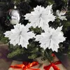 Decorative Flowers 4 Pcs Christmas Tree Flower Arrangement Ornament Xmas Wreath Artificial Iron Wire