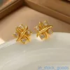 Top Grade Luxury Tifanccy Brand Designer Earring Copper Plated Genuine Gold S925 Silver Needle Light Luxury and Simple Gift High Quality Designers Jewelry