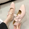 Scarpe da abito Mary Jane Bow Teli a metà Teli Donne puntate Sandali poco profondi 2024 Summer Lolita Pompe accoglienti che passeggiano Femme Zapatos