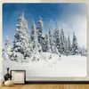 Snow Forest Tapestries Tapestry Hippie Nature Boho Wall Decor achtergrond Stoffe laken Bedroom Room Aesthetiek Dorm Home Decoratie R0411