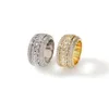 Roteerbare mode hiphop sieraden heren goud zilveren ring hoogwaardige diamant ijs uit ringen7646855