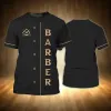 Barber Shirt T-shirts masculin 3D Vêtements pour hommes personnalisés imprimés O-cou surdimensionné bon marché à manches courtes