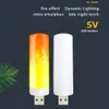 1/3/5pcs silindirik kitap ışıkları usb atmosfer ışığı 5v fiş ve oyna LED alev yanıp sönen mum lambalar kapalı aydınlatma