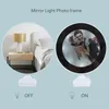 Frames Creative 7 Inch Multi Function LED Light Po Frame With Mirror Wedding Picture Holder Art Home Decor