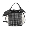 Carpets Brand Drawstring Bucket Bag For Women High Quality Leather Shoulder Luxury Round Handbag Purse Designer Crossbody