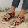 Scarpe eleganti estate zeppe di roma sandali designer leopardo piattaforma femminile