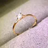 Wedding Rings Minimalist Women's With 4MM Cubic Zirconia Simple Elegant Female Finger Accessory Engagement Bands Jewelry