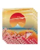 Japanese Style Mt. Fuji Sakura Table Napkins Set Dinner Handkerchief Towel Napkins Cloth for Wedding Party Banquet