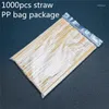 Drinking Straws 1000pcs 20cm Natural Wheat Straw Environment Friendly Degradable Creative Disposable Cold Coffee Juice Small