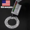 USA Warehouse Wholesale 2mm-6mm VVS Moissanite Tennis Chain 925 Sterling Silver Men Kvinnor Fina smycken Tennishalsband