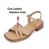 Sandals Meotina Women Genuine Leather Square Toe Platform Flats Buckle Ladies Fashion Casual Shoes Summer Beige Light Yellow