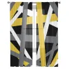 Yellow Gray Geometric Lines Abstract Tulle Curtains for Bedroom Window Curtain for Living Room Sheer Curtains Blinds Drapes