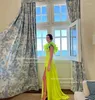 Robes de fête Xijun Sexy Green Longue soirée V collier Slit Prom Prom Pleas Occasion Forme Robes Celebrity robe 2024