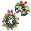 Dekorativa blommor Rose Wreath Independence Day Artificial Spring For Frad Door Farmhouse Garden Wedding Decorations