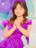 2024 Bouche de bal mignonne robes de fille de fleur de la princesse Rouffles de plumes combinées colorées de concours de bébé collof