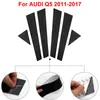 6pcs Glanzende zwarte autodeur pilaarvezel vinyltrims styling lijstwerk venster b-pilaren deksticker voor Audi Q5 2011-2017