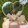 Boîte de mariage alternative de mariage Coeur Forme transparente Drop Box en bois Sweet Gued Book Decor Birthday Party Mariage Supplies