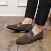 Sıradan Ayakkabı HKDQ Büyük Boyut 48 Süet Siyah Loafers Adam Moda Slip-On Erkekler Düzenli Rahat Nefes Alabilir Slip Slip Erkekler Mokasen