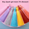 5/10/20pcs 8 cm jedwabny szczotki z frędzlami Kolczyki Urok DIY Kolczyki Wisidanta Making Satin Fringe Ręcznie robione dekoracje Crafts Hurt