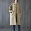 2023 AUTOMNE NOUVEAU TRENCH TRENCH TRENCH Coat Femmes Single Breasted Windbreaker Simple Khaki Khaki Black All-Match Cardigan Extérieur Femme