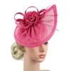 Wedding Hat Women Ladies Church Fascinator Sinamay For Millinery Cap Party Night Event Chapeau Hair Clip Mariage Femme 240401