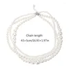 Цепи y1UB Элегантное многослойное имитационное жемчужное ожерелье для женщин Винтажная свадебная мода заявление о моде CHOKE