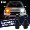 カーアクセサリー7440 T20 WY21W W21W for Subaru Forester SJ 2014 2014 2015 2018 LED DAYTIMEランニングライトターンDRL 2IN1