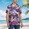 Chemises décontractées pour hommes Vintage Birds Vacanes chemises ART ART PRINT HAWAIIAN MENS TRENDY BOUCHES