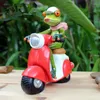 Dekorative Figurenharz Cool Frog Riding Motorrad Figur Home Dekoration Zubehör Schreibtisch Skulptur Ornament