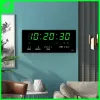 Large Digital LED Wall Clock For Living Room Wall-Mounted Alarm Clock Hourly Chiming Temp Date Calendar Display Electronic Clock
