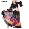 Scene Wear Ladies Belly Dance Performance Kjol Kvinnor Gypsy Spanish Flamenco Oriental Costum Practice Training Suit 720 grad