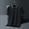 Men's Polos Summer Turn-down Collar Solid Button Pullover Short Sleeve T-shirt Casual Formal Fashion Office Lady Preppy Style Tops