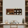 Чайный набор с твердым древесиной Взять шкаф с дверной посудой стойкой для хранения ретро -стены Многофункциональное антикварное шельф