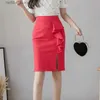 Seksowna spódnica ponadwymiarowa czarna talia Kobiety 2023 Fashion Ruffles Bodycon y Spódnica Elegancka koreańska ubrania biuro ołówka L410