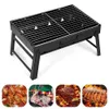 Portabel BBQ Kolgrill Rostfritt stål Small Mini BBQ Tool Kit Outdoor Cooking Camping Picnic Beach Portable BBQ 240409