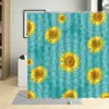 Tende per doccia fiori di girasole che dipingono decorazioni da bagno tende per colore acqua autunno tessuto impermeabile per schermi del soggiorno con ganci