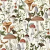 Tropical Jungle Plant Floral Wallpaper Self Adhesive Mushroom Leaves Insect Stickers Contact Paper Peel and Stick Wallpaper