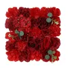 シェーバー6pcs人工花の壁本3d花の背景偽りのローズユーカリ