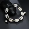 Shellarmband Natural Seashell Hand Sticked Justerbara repband för kvinnor Girls Tillbehör Beaded Strand Beach Jewelry Charm LL
