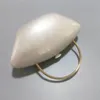 Perle en forme de perle en acrylique Sac à l'embrayage Femmes designer de soirée Tote Box Purse Ivory Handbag 240329