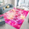 Schwarz-Rot-Mandala Blume Wohnzimmer Teppich Korridor Stufen nicht rutschfloor matte Haus Wohnzimmer Kinder Kriechen Teppiche