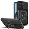 Voor Oppo Reno 7 8 Lite 5 6 Case Slide Camera Schokbestendige pantser voor Oppo Find X5 Lite Car Magnetic Holder Ring Protect Cover