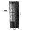 Window Drape Attractive Dustproof Long Lasting Floral Patterned Black Lace Sheer Curtain Home Supplies