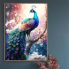 5d DIY Diamond Målning Fantasy Peacock Full Round Diamond Mosaic Animal Diamond Embrodery Kit Rhinestone Home Art Decoration