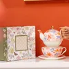 TEAWARE SET Luxury Tea Set Flower Shadow Series Bone China Petal Line Mother Pot Teapot Present Box High-klass porslin