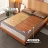 Tapis de bambou tapis de glace d'été dortoir lavable dortoir de lit simple lit double lit double face pliable